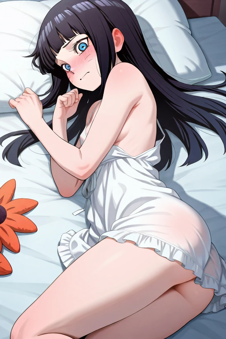 masterpiece, best quality, 1 solo girl, black hair, violet eyes, wavy hair, long hair, medium breasts, mature body and face, white Greek tunic, jewelry, hair ornament, earrings, tatami, night sky, cowboy shots, sexy pose, dakimakura, detailed body, face, and eyes, sharp focus, vibrant, creative, dynamic, high definition, high resolution, 8k, (Upscale: R-ESRGAN 4x+ Anime6B), (Image enchance:4x), voluptuous body, lying in the bed
