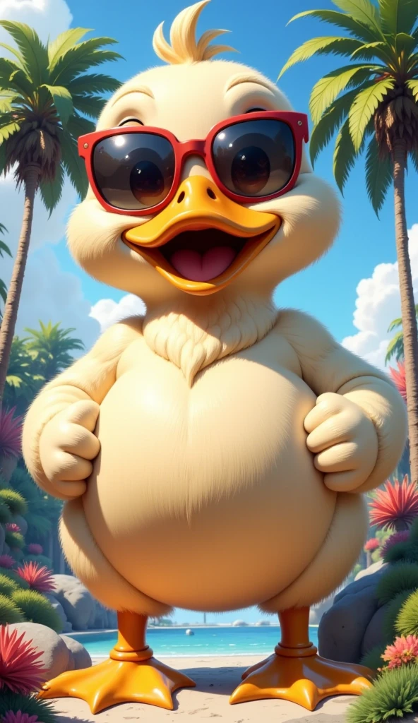 ((anthro toy chica)), score_9, score_8_up, dream prompt:score_9, female beautiful, detailed cute face, blushing, pink bikini, topless, exposed breasts and nipples, huge breasts, beach, sitting, beach chair, sunbathing, tan lines, hyper areola, detailed breasts and nipples, detailed areola, hyper realistic, hyperrealistic, beak, huge nipples, beak, huge nipples, huge areola
