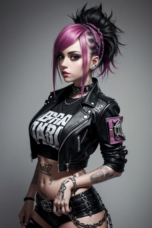 Pale girl, Menina adulta nova, punk, anarquia, piercings, Tatuagens