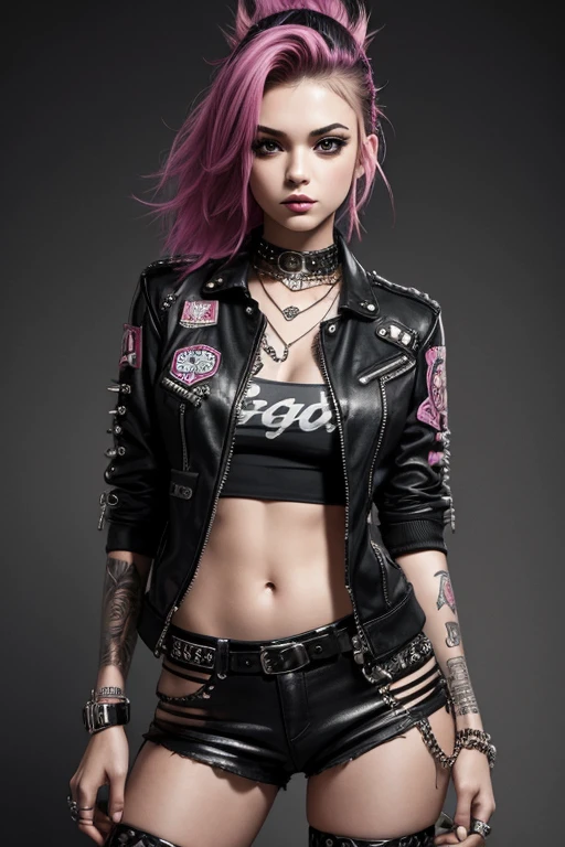 ((masterpiece)), ((best quality)), 8k, high detailed, ultra-detailed, photo,outdoor,xsfashion, 1girl, street fashion, make up,eyeshadow, facepaint, tattoo, <lora:XS_fashionV2:0.7>