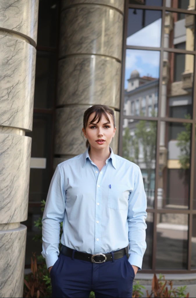 <lora:KW3:1.0> masterpiece, best quality, detailed face, realistic, solo, , k1873w, short_hair, black_hair, K1873W with a titanium white shirt, jeans posing for a picture , warehouse