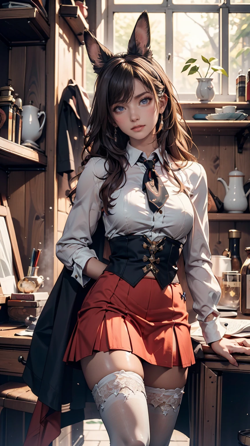 long dark hair / big tits / brown eye / doll cute outfit
