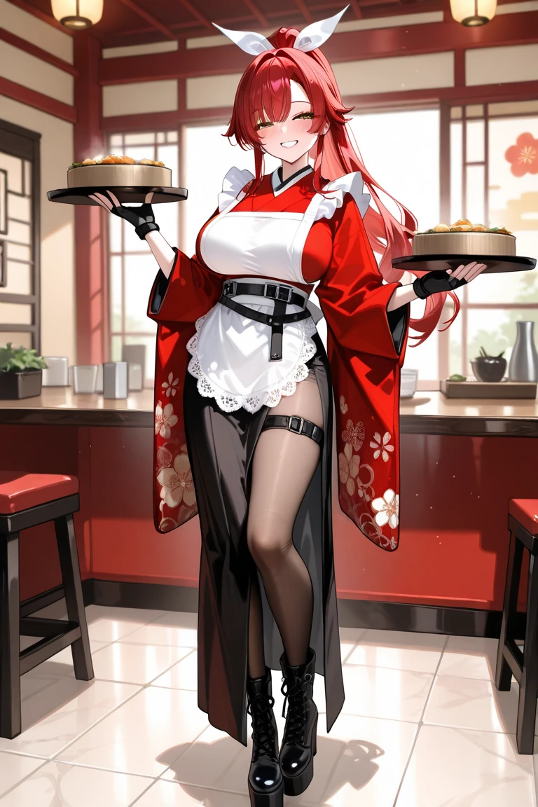 (Raw photography、best qualtiy、realisitic、Photorealsitic:1.Professional Light Naster Work、extremely delicate and beautiful、Highly detailed、nffsw、Unity、finely detail、Highly detailed ticker Unity 8k wallpaper、huge filesize、ultra-detailliert、hight resolution、report)、(In the restaurant、Beautiful Japan waitress、Sit with your crotch wide open, Facing us、She is purposefully showing off her lacy red panties.:2)、Long Blonde Hair:2、Long body:2、height 170cm:1.5、Weight 60kg、Lean proportions:1.5、Model body type:1.5、Detailed finger、Very detailed eyes and face、 A beautiful Blue eyes、long eyeslashes、Look at viewers、1 girl facial:1.2、Mature Face、fullllbody:1.5、small tits:1.5、lifelike face、Realistic body、Be sure to wear a blazer and short skirt and high heels:2、Short skirt:1.5、Raw feet:2、High heel:1.5、Blazer button fastening、Wet lace white underwear:2、manspreading、The shape of the woman's pubic area is clearly visible、Textured skin
