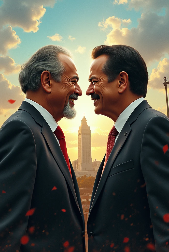Lula and Bolsonaro kissing