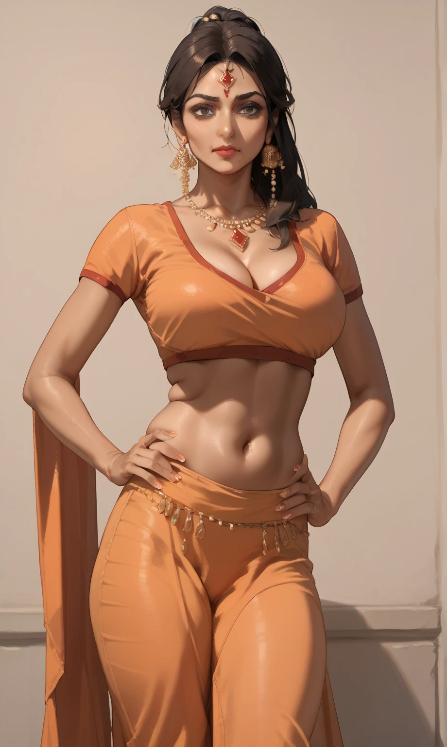 1 girl,Assamese perssonage,The eyes are sharp,The face does not change,in a studio cinematic background, cinematic lighting, highres,8k, masterpiece