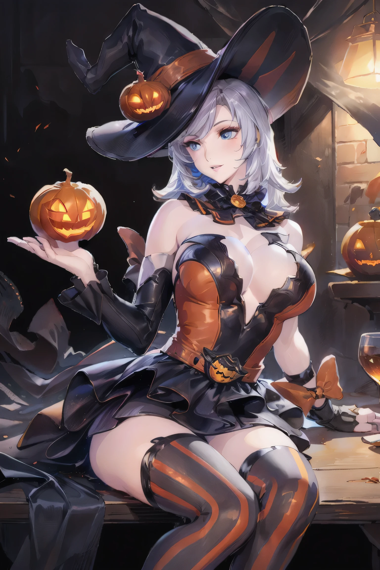 Witch with cat and fireworks in the background, black - haired mage, Green eyes, flirty anime witch casting magic, ArtGerm. Anime Illustration, Very detailed ArtGerm hahaha, ! Dream ArtGerm hahaha, pretty sorceress, by Yang J, guweiz on pixiv artstation, fashionable dark witch, beautiful sorceress