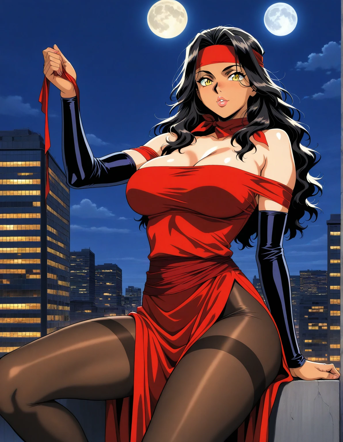 CodeGeass, kallen kozuki, 1girl, (((?????))), puffy lips, painted lips, thick lips. Long red hair, wide hips, thick thighs, red tight suit, big breasts, big ass, revealing cleavage, ??????, nipples,