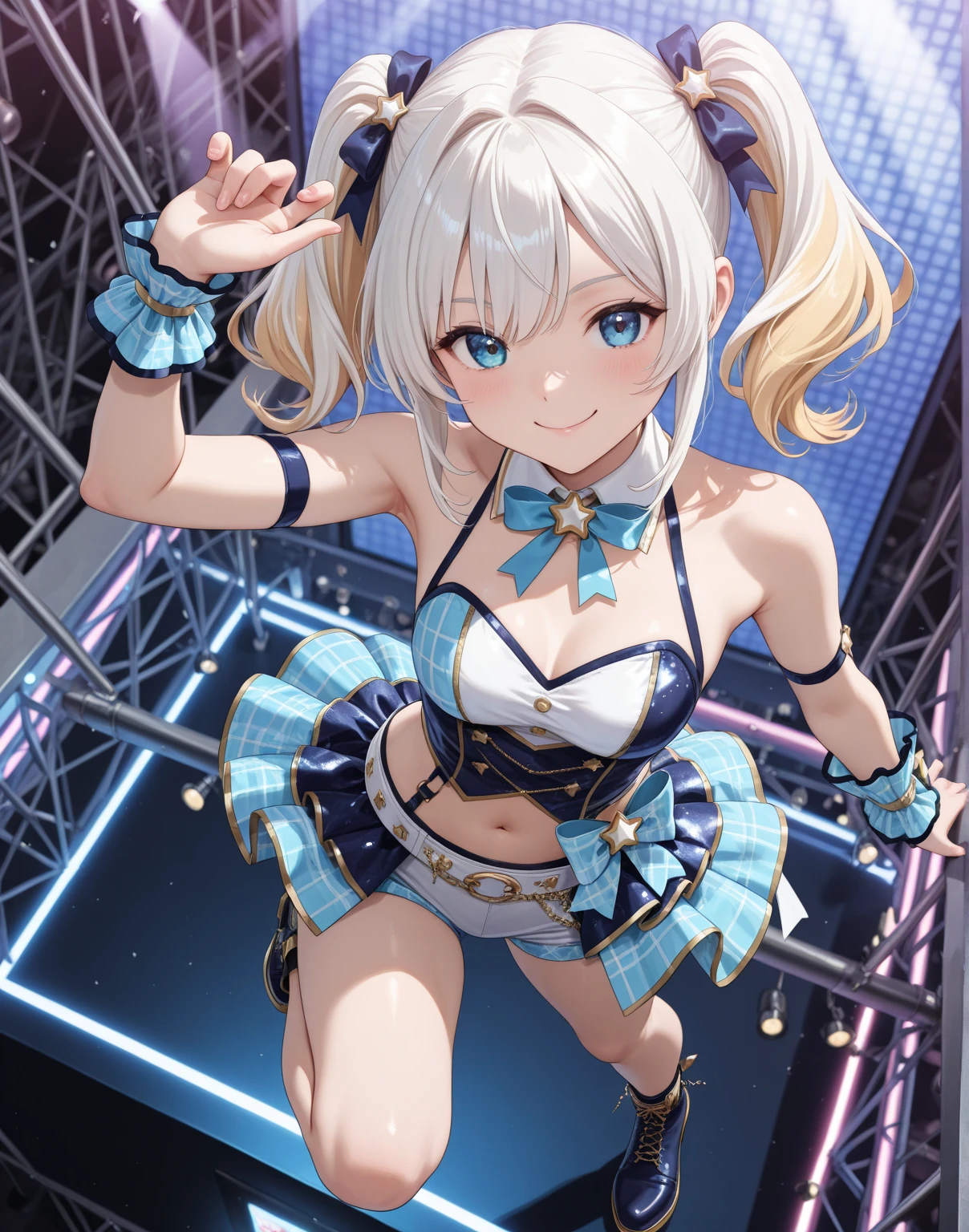 naked girl No erotic clothes smile open your legs Idol stage Pee Two-handed piece dance nipple