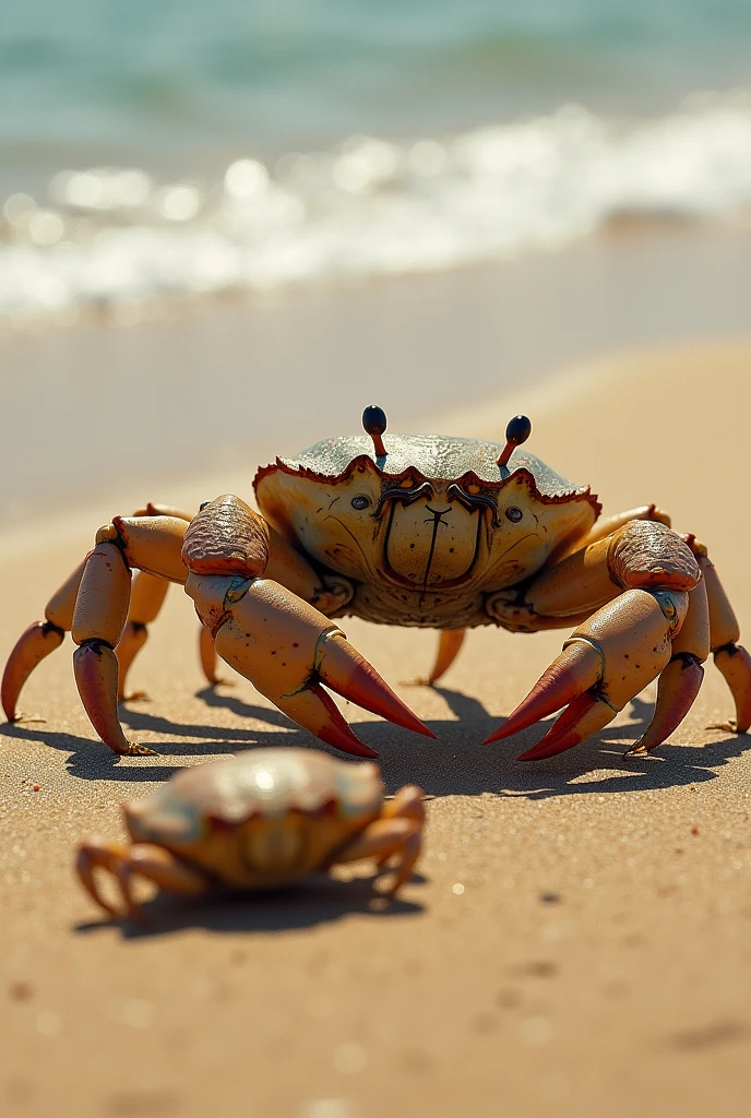 score_9, score_8_up, score_7_up, score_6_up, score_5_up, score_4_up,source_photorealistic,a crab on a beach,<lora:PhotorealPony:1>