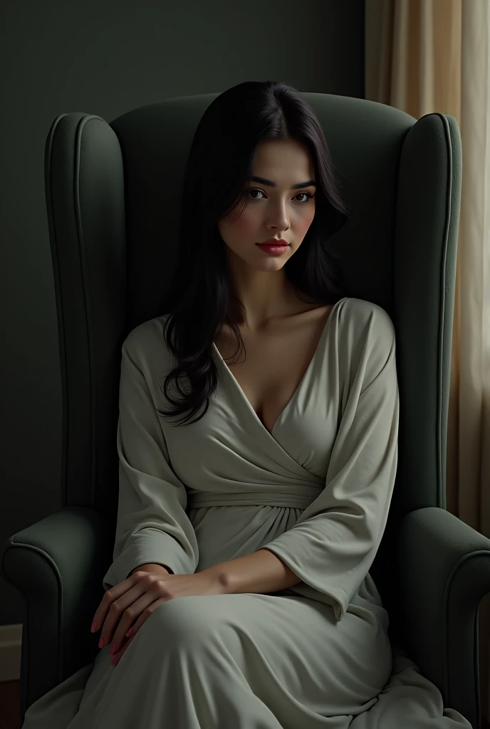 (best quality,4k,8k,highres,masterpiece:1.2),ultra-detailed,(realistic,photorealistic,photo-realistic:1.37), long black hair, medium breasts, HDR,UHD,studio lighting,ultra-fine painting,sharp focus,physically-based rendering,extreme detail description,professional,vivid colors,bokeh, portraits, landscape,intimate, vibrant,soft lighting, pastel colors,lush garden, inviting atmosphere, cozy ambiance, stylish decor, comfortable couch, luxurious textures, elegant patterns, natural light, serene expression, captivating eyes, seductive pose, graceful posture, flowing hair, glamorous makeup, alluring smile, sleek silhouette, relaxed environment, refreshing greenery, blooming flowers, attractive focal point.