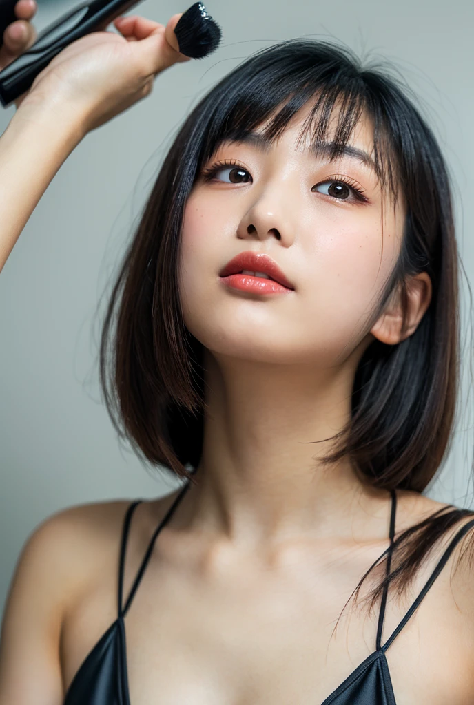 (Best-quality, Masterpiece, Ultra-High-Resolution, (Photorealistic:1.4), Raw Photo, depth of field, professional lighting, perfect anatomy, extremely details), 1girl, the most famous Japanese idol, in gorgeous Bathroom, (extremely cute face like the most popular Japanese idol, (extremely cute and extremely realistic big-black-eyes), extremely cute black-hair), extremely cute long-eyelashes, extremely cute lips, (((extremely beautiful and extremely realistic skins))), extremely cute body, ((((feeling the most strong sexual-pleasure))))