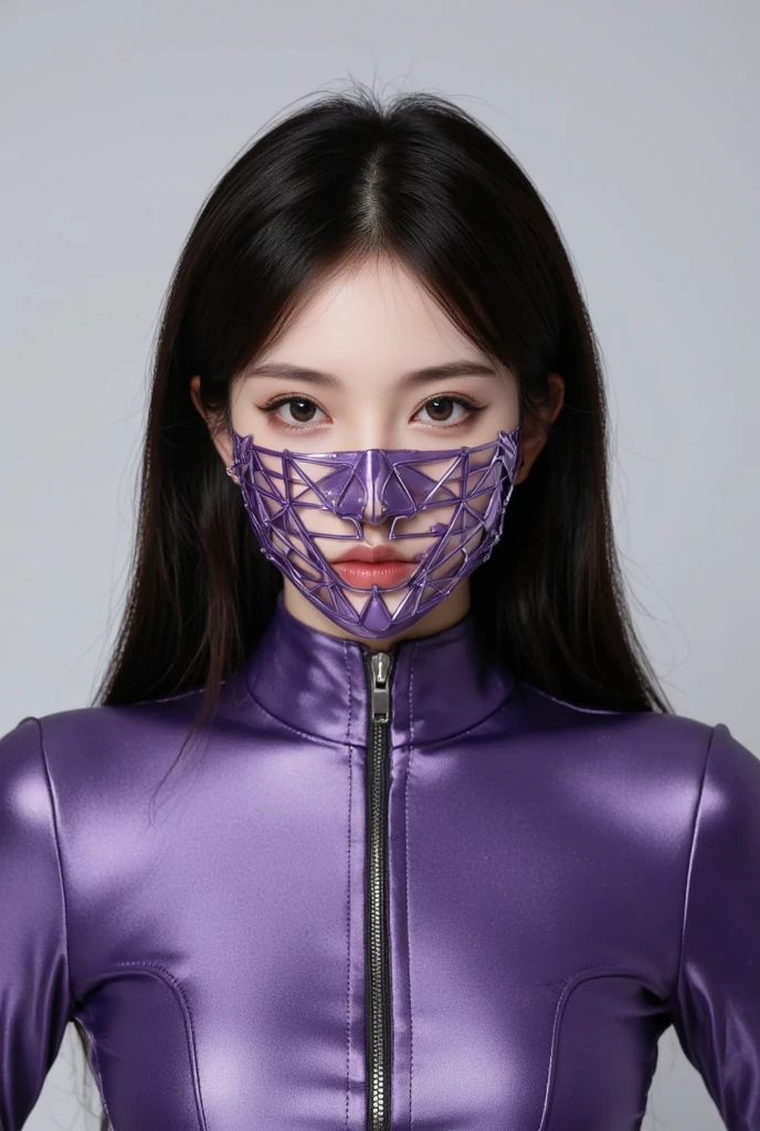 model, black, dress, polygonal, Yoji Yamamoto, mask, eyes, Black hair, brutalism, background