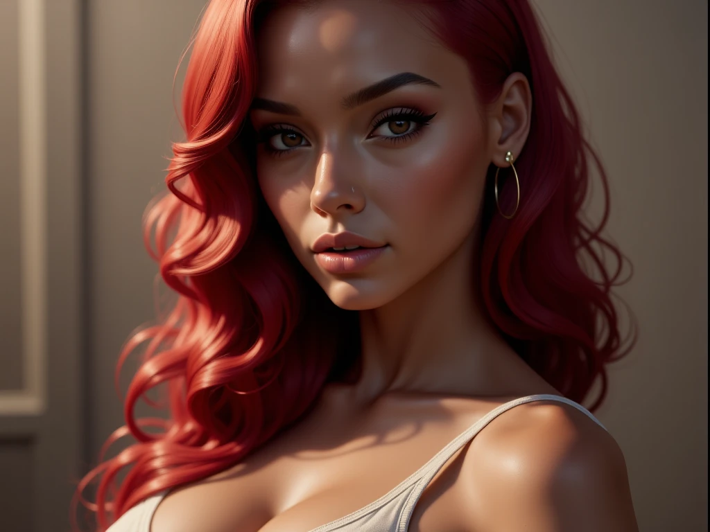a beautiful busty long blonde brunette black red hair Asian African oriental Hispanic German Greek russian woman wearing micro shorts, topless, highly detailed portrait, photorealistic, 8k, best quality, detailed eyes, nose, lips, long eyelashes, gorgeous facial features, flawless skin, dynamic pose, cinematic lighting, dramatic shadows, vibrant colors, fantasy art style