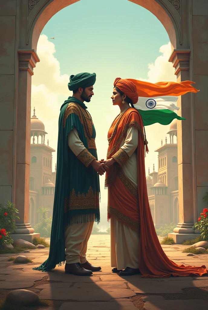 Incredible india map add a punjabi man's face in Punjab , a tamilian woman in Tamil nadu within the respective area of the state line in the previous map
