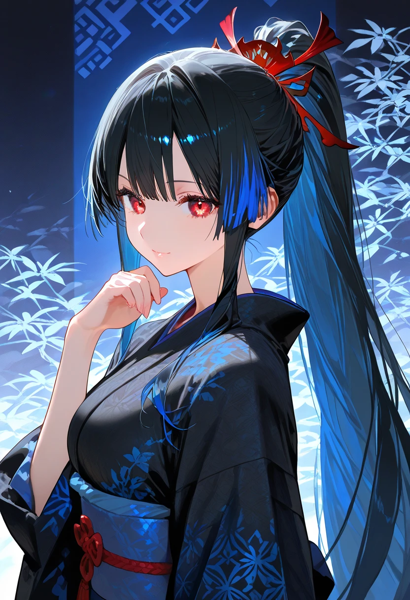 masterpiece, Highest quality, 1 girl, kimono, (Licorice flower) For hair, Very detailed, High resolution, Put your hair up, (Aqua ink and paint splatter), (Aqua ink and paint splatter), (Black ink, Black paint splashes), watercolor, Vibrant colors, Octane