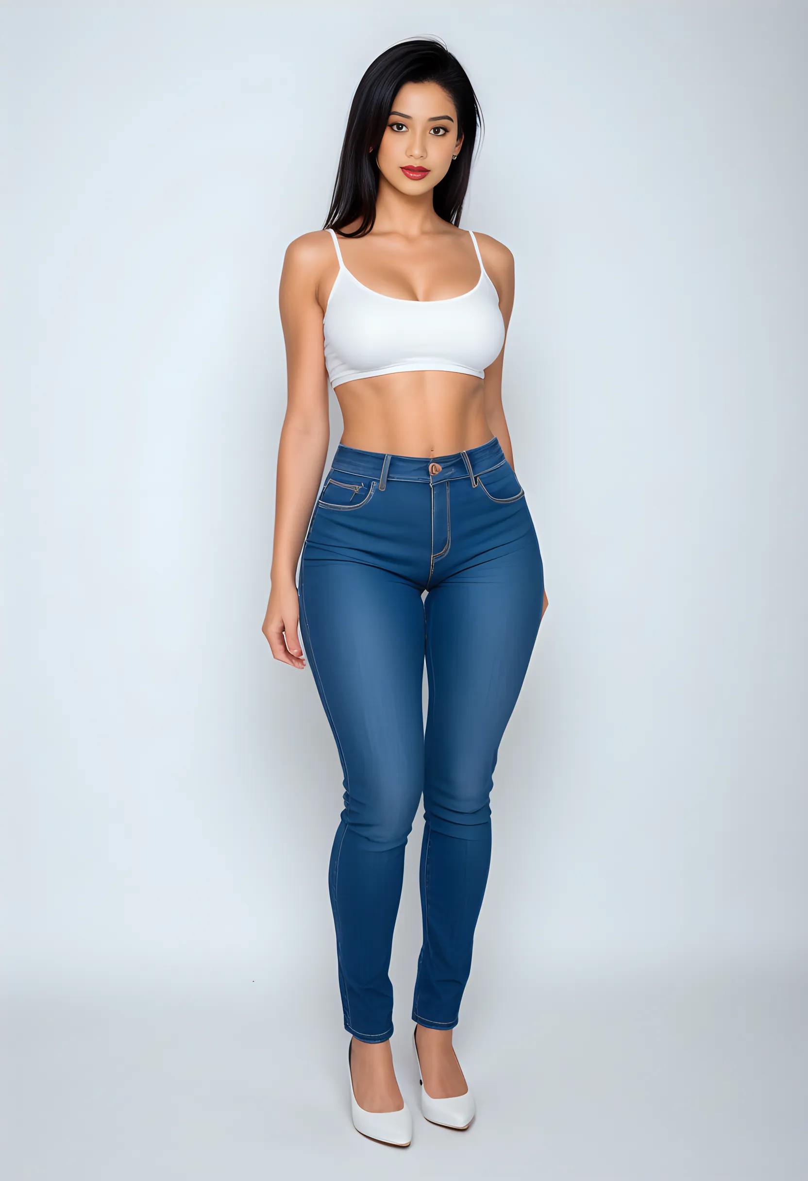 White boots to the knee,The white boots are rich in detail
