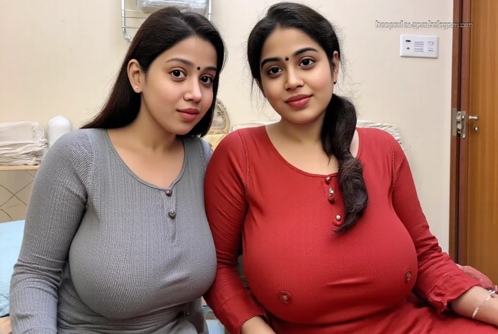 Indian double lesbian couple in the 30s,nu , Ambos se amando. Beautiful, atraente, bela esposa . hiper-realista