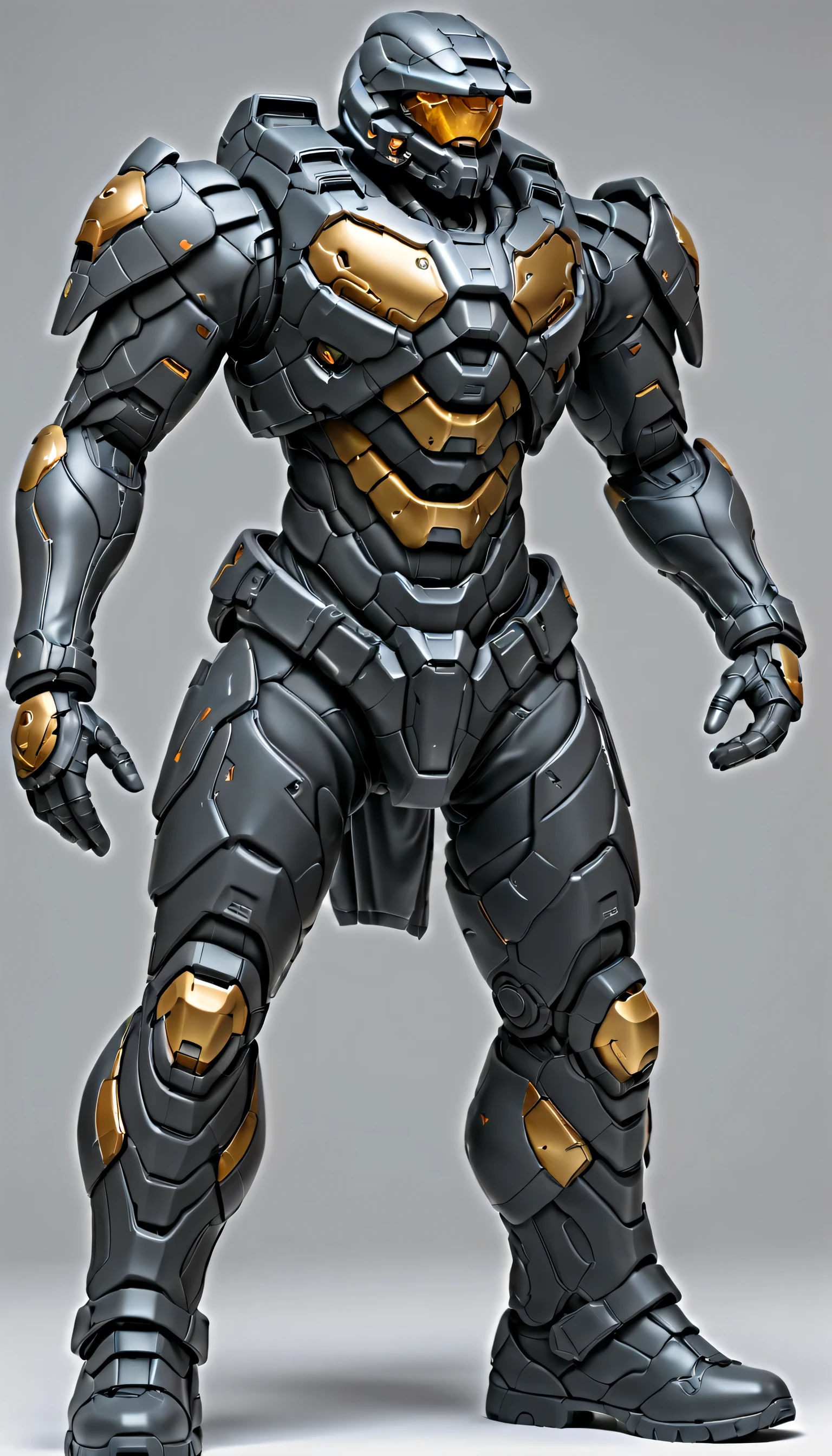 Humanoid Mecha, fully enclosed heavy shoulder guards, matching arm and leg guards, full body, full heavy armor, the design is heavy, heavy torso armor, (the color scheme is primarily black, with gold accent, the concept Inspired by HALO : Reach, organic biotech armor, standing, floating high above the futuristic sci-fi city), exquisite and mature art style, (aura effect, energy, glowing eyes, the armor glows), ((SRS)), metallic, dynamic, dramatic, high definition, best quality, highres, ultra-detailed, ultra-fine painting, extremely delicate, professional, perfect body proportions, anatomically correct, symmetrical face, extremely detailed eyes and face, high quality eyes, creativity, RAW photo, UHD, 32k, Natural light, cinematic lighting, masterpiece-anatomy-perfect, masterpiece:1.5