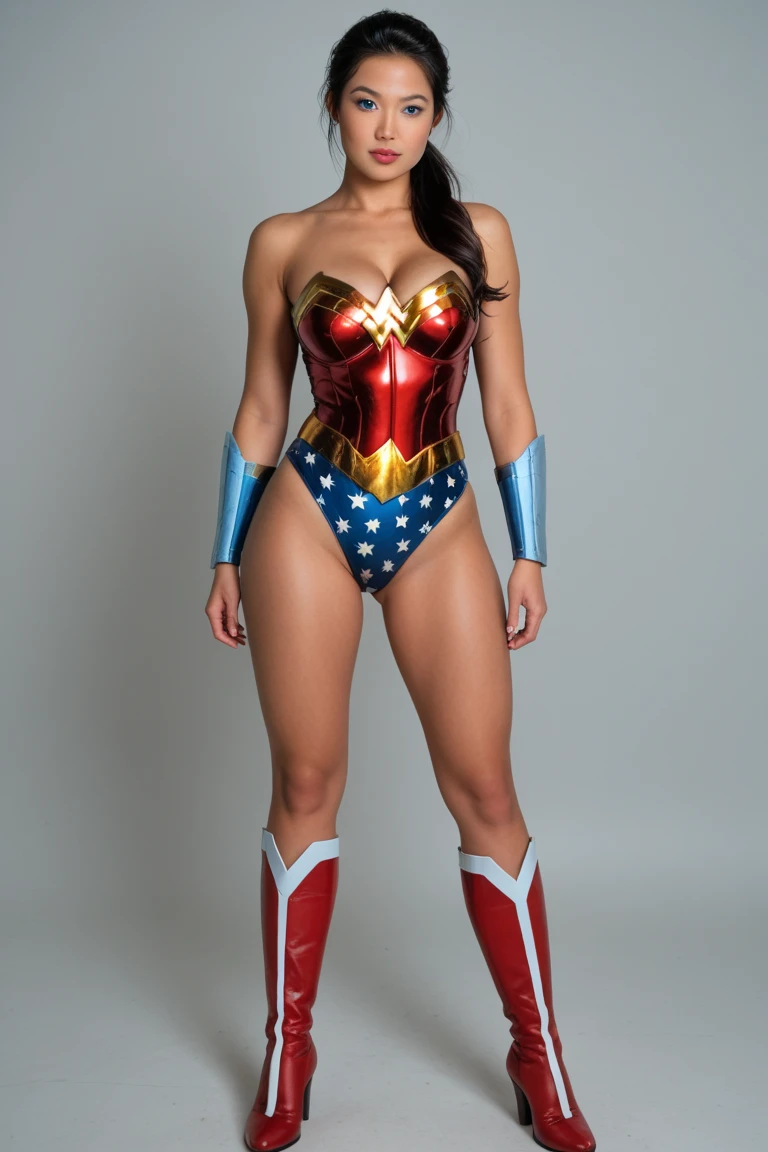 beautiful mature Swedish college girl, wonder woman, blonde hair, full body, leotard, bare legs boots, city backdrop, ((slim, petite)), photorealistic, photo, masterpiece, realistic, realism, photorealism, high contrast, photorealistic digital art trending on Artstation 8k HD high definition detailed realistic, detailed, skin texture, hyper detailed, realistic skin texture, armature, best quality, ultra high res, (photorealistic:1.4),, high resolution, detailed, raw photo, sharp re, by lee jeffries nikon d850 film stock photograph 4 kodak portra 400 camera f1.6 lens rich colors hyper realistic lifelike texture dramatic lighting unrealengine trending on artstation cinestill 800,