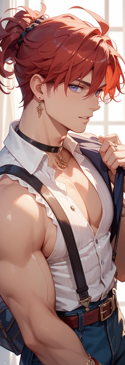 (ultra detailed, HDR), masterpiece, best quality, 1man, solo, handsome, short hair, inumaki toge, facial tattoo, white hair, bare chest, black pants, closed mouth