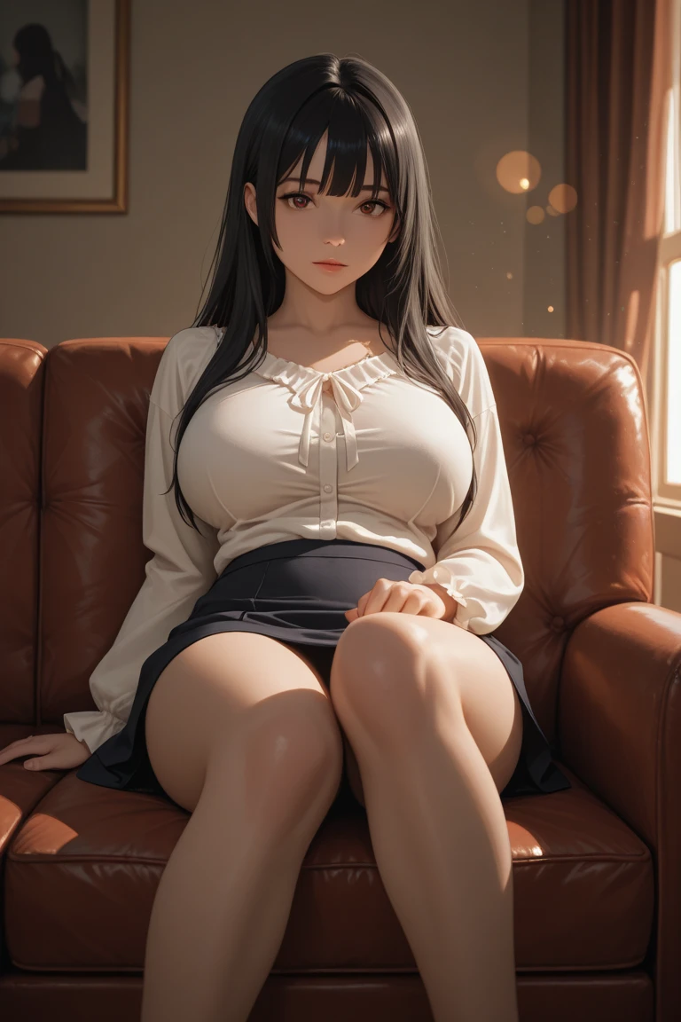 Highly detailed RAW color photos,highly detailed photorealistic, 16k ,NSFW,girl showing her breasts2name,different hair colors,white skin,good figure,long legs,plump breasts,big breasts,anime youth,High quality anime art style,anime moe art style,RGB lighting,,living room,short skirt,high heels,looking at the audience,various postures,,low rise panties,sitting on the sofa with legs apart,Panty shot with legs open,Show the crotch part of your pants,Knees spread wide,