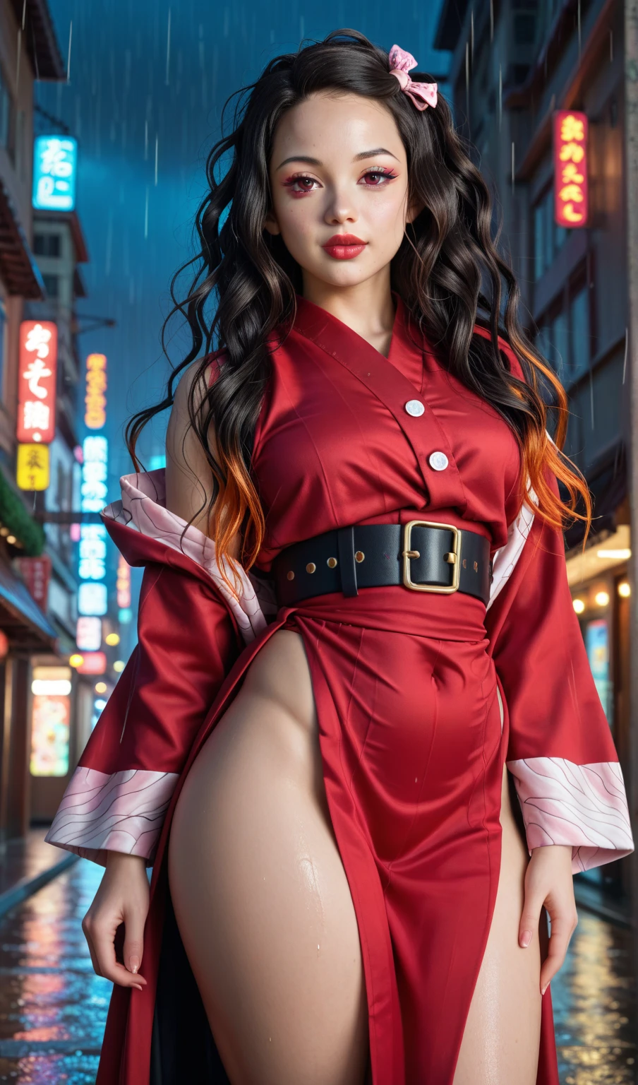 (((masterpiece+best quality+high resolution+Ultra Detailed))), Boya Hancock, Long black and silky hair, high nose, Sharp eyes, noble and inviolable temperament, (([Miss]: 1.2 + [beauty]: 1.2 + Black long hair: 1.2)),(Huge sagging breasts、Clive Arch,)), Thick thighs, snake_skull background, Bright Eyes, Dynamic angles and poses. Wearing a kimono.