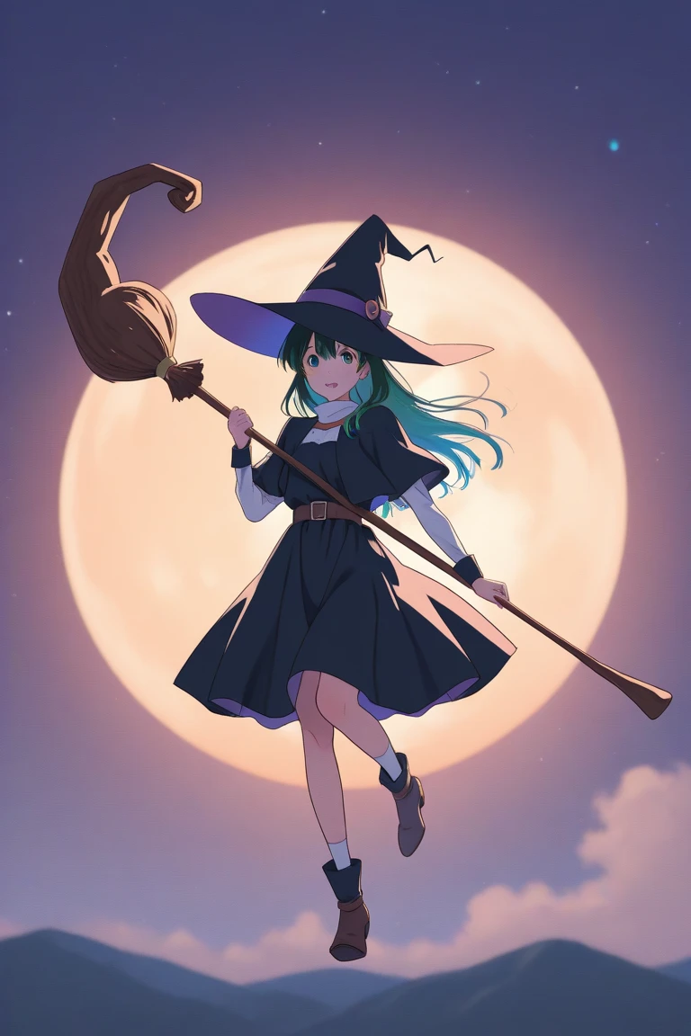 best_quality, 1girl, hatsune miku, starry sky, broom riding, witch hat, light smile, barefoot,
highres, 4k, 8k, intricate detail, cinematic lighting, amazing quality, amazing shading, soft lighting, Detailed Illustration, anime style, wallpaper <lora:broom_riding_v2:1>