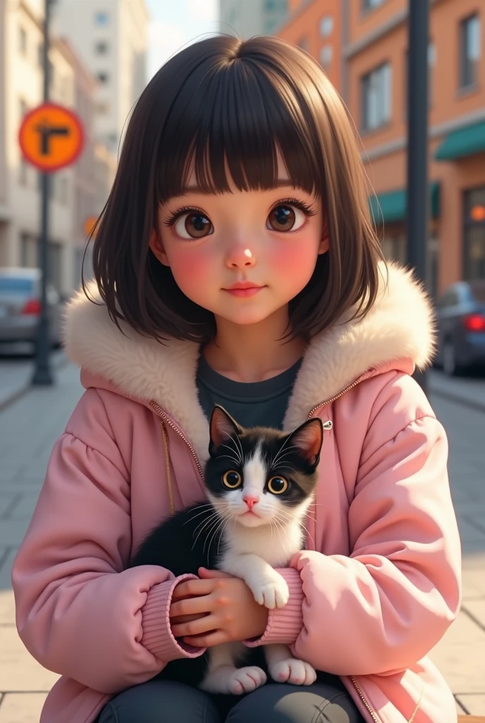 Muchirimchimuchi、kawaii、Round Faced、Short black hair、Elementary school girls