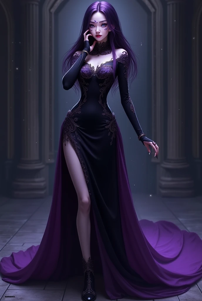Yourichi from bleach as raven from teen titans a 60 foot giantess with very huge chest and a hot dress body
