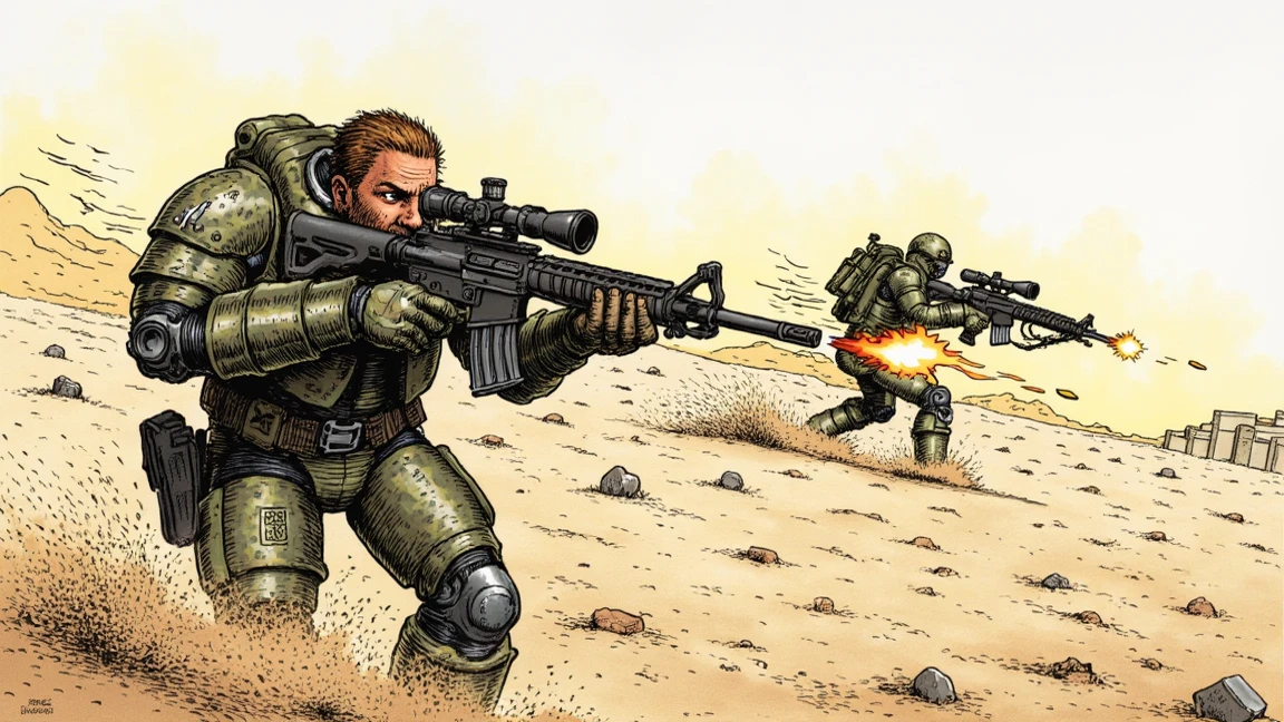 A lizzard with humanoid Body in spec ops Uniform and sunglasses Holding a Bazooka