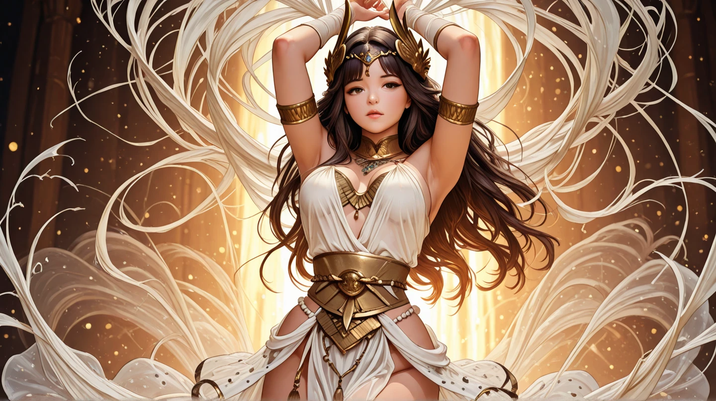 a woman in a bikini and gold costume standing in front of a giant snake, extremely detailed artgerm, style of artgerm, artgerm and rossdraws, ig model | artgerm, style artgerm, artgerm detailed, as seen on artgerm, anime goddess, artgerm style, portrait knights of zodiac girl