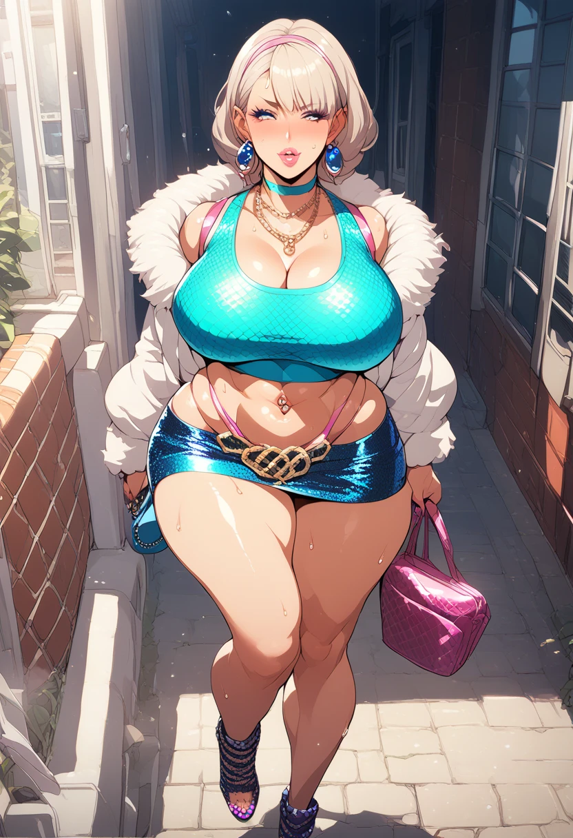 Score_9, score_8_up, score_7_up, score_6_up, source_anime, rating:general, 1girl, detailed face, gyaru, slutty_clothes, blue and yellow thong. white skin, open eyes, green eyes,1 girl, artoria pendragon, erotic, mature housewife, blonde, tall and busty, long pubic hair, pubic hair from the navel, arousal, condescending smile, sexy pose, full body, high quality, wallpaper