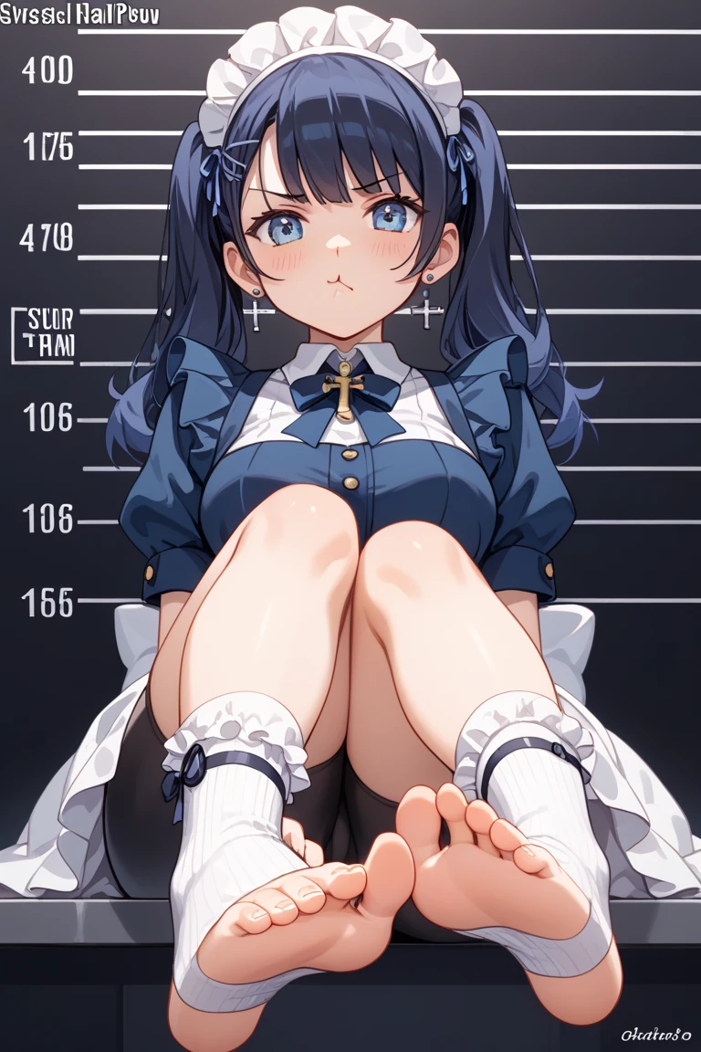 1girl,solo focus,arms behind back,hair ornament,bangs,blush,saliva,drooling,,,panties,frogtie,underwear,pantyhose, juice, juice drip through clothes,femdom,bdsm,(gag,gagged:1.2),(object insertion,sex toy:1.2),rope,bondage,bound,restrained,shibari,shibari over clothes,bound wrists,bound ankles,bound arms,bound legs,bound wrists,box tie,breast bondage,crotch rope,skindentation,blue hair,blue eyes,short hair,jewelry hairband, short hair, bob cut