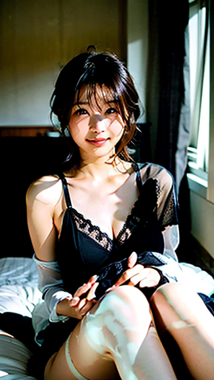 ((Best Quality, 8k, Masterpiece, Portrait: 1.3)), (from below, look down, looking at the viewer), (cowboy shot:1), Photorealistic, Sharp Focus, 1 Beautiful Japan Milf, ((lying down, your arms up front, open mouth:0.9, sorrow:0.7)), ((sweaty body:1)), Cloth with Cleavage View, 35 Years Old, Wavy Hair, Wrinkles at the Corners of the Eyes, ((big breasts:0.9))),Erotic, only gorgeous bra, wet bathroom floors,
