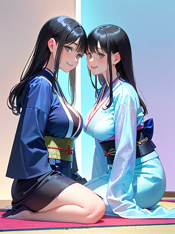 （8K ，Ultra-detailed，Super real photoest masterpiece，Nature，perfect work of art，perfect female body），two women，mother and daughter， maternal desire，rainbow hair，（，，巨big的），neighbor wife，woman hairstyle，elegant wife，in bedroom，Exquisite and ，Wear revealing kimono，super short kimono，Wearing a low-cut, off-the-shoulder kimono，Embed，big，，full body shoastic muscles，raised raised raised，Obscenity exposed ，
