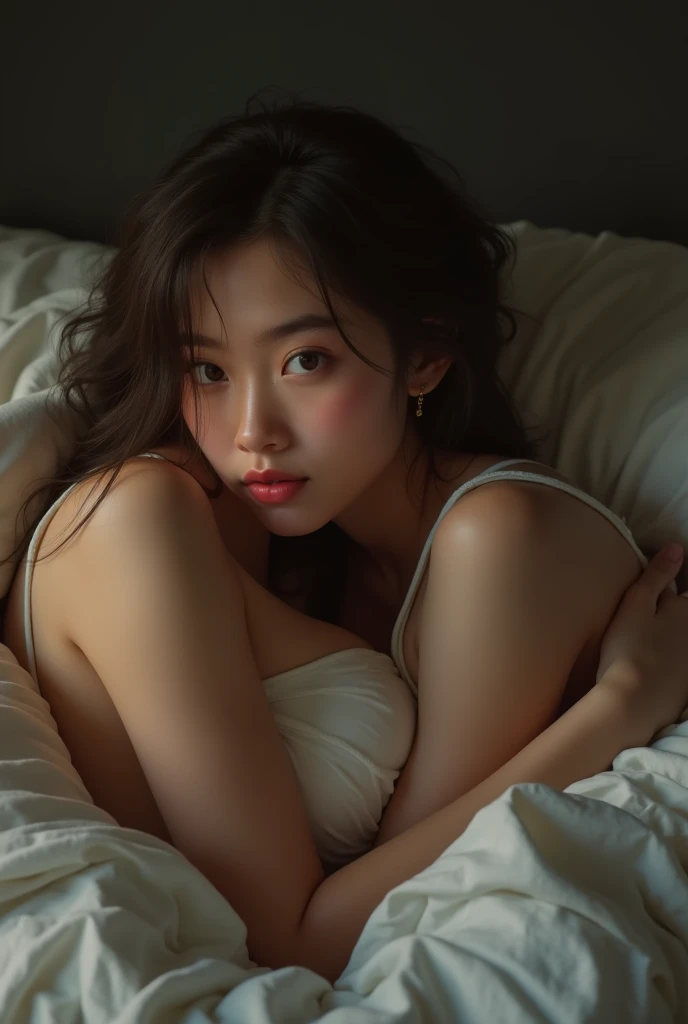 Realistic, pussy, cute girl, bedroom 