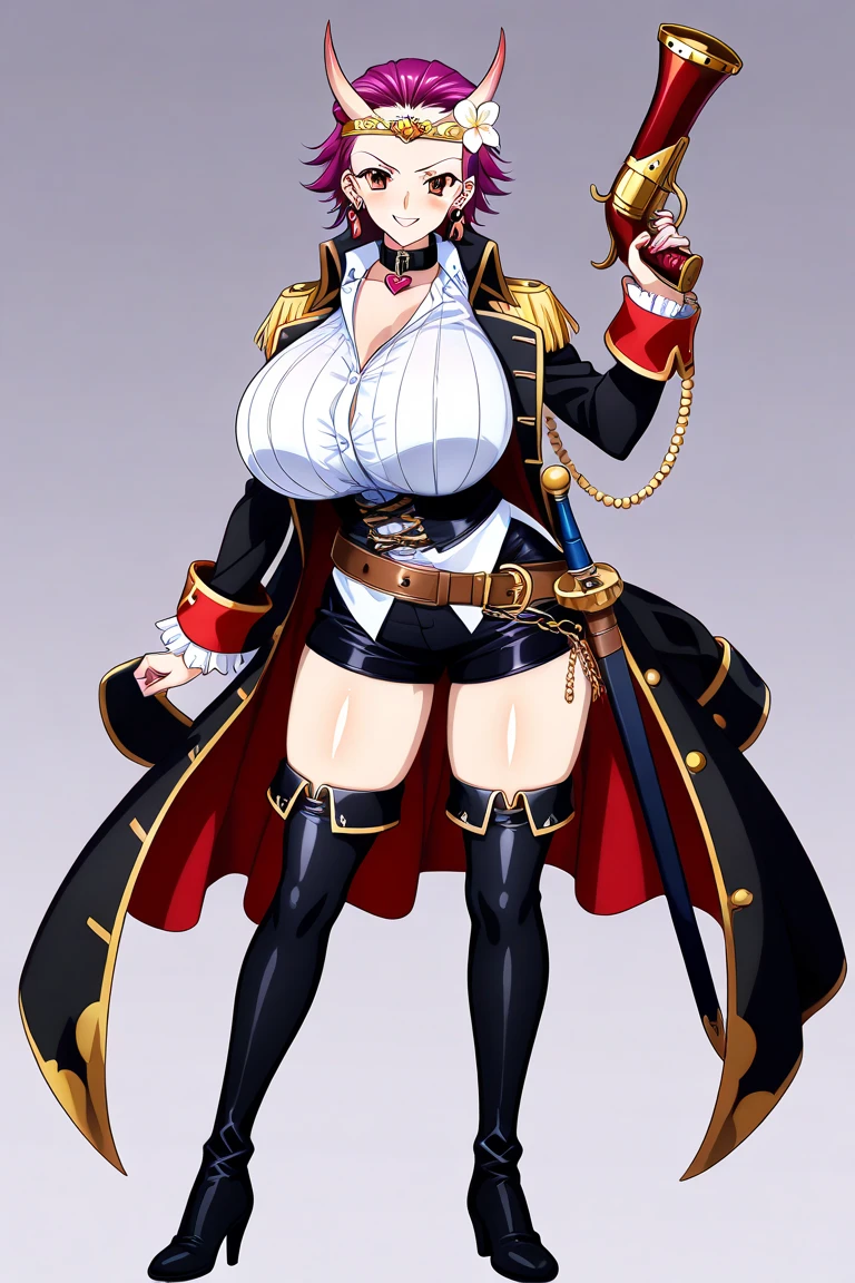 on lap,((((upright)))), ((((stand up)))), looking at the viewer, simple background、white background, 1 girl, open your mouth, smile, Virtual YouTuber、with a girl、((highest quality, expensive_solve, clear_image)),(black hair), (black cat ears), (Ahoge), (ridiculously short hair), (wavy hair), (blue eyes),、laughter、very big breasts、((concept art))、((front))、dressed in loungewear、cleavage visible、whole body、