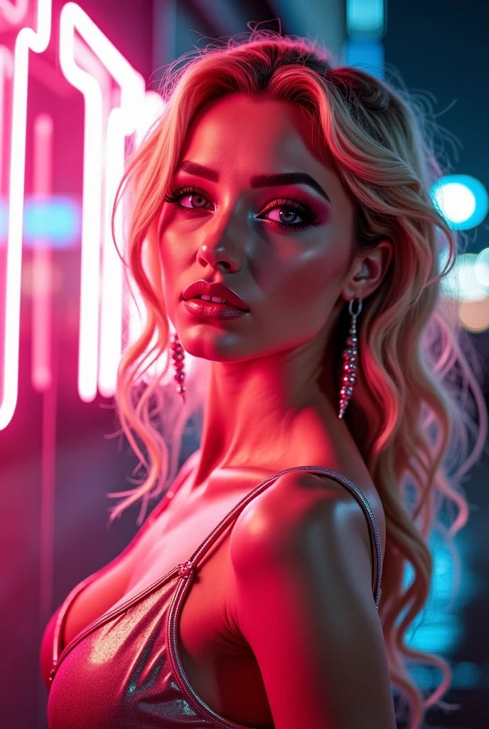 (Goddess of Instagram:1.4), (masterpiece:1.4, best quality), (photo realistic:1.4), modern and stylish appearance, with an aura of influence and allure, dressed in a trendy, chic outfit that blends high fashion with digital aesthetics, (hair perfectly styled in waves, reflecting the latest beauty trends:1.2), (big breast1.4),(eyes bright and captivating, with a subtle sparkle that draws attention:1.2), holding a smartphone or a digital device, surrounded by floating Instagram icons, likes, and comments, (background of a luxurious setting or a digitally enhanced environment with vibrant, colorful elements:1.2), (soft, glamorous lighting that accentuates her features and the digital elements around her:1.2), (dynamic and confident pose that emphasizes her role as a social media icon:1.2), rich textures, vibrant and eye-catching colors, (trendy pinks:1.2), (sleek blacks:1.2), (glowing whites:1.2), (dynamic composition with fluid lines and a sense of digital connectivity:1.2), high-quality and detailed, (awe-inspiring and trendy atmosphere:1.2), influential and captivating, perfect image quality, symbolizing the power of social media, beauty, and modern influence, captivating and trendy presence

