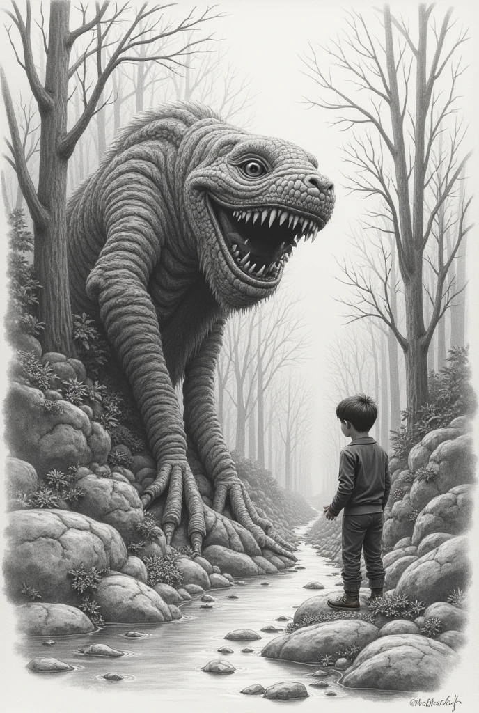 a cartoon picture of a girl standing in front of a giant monster, a storybook illustration by Ryan Stegman, tumblr, lowbrow, tim burton comic book art, from alice in wonderland, skottie young, giant alice in wonderland, alice goes down the rabbit hole, in style of tim burton, jamie mckelvie comic art, like alice in wonderland