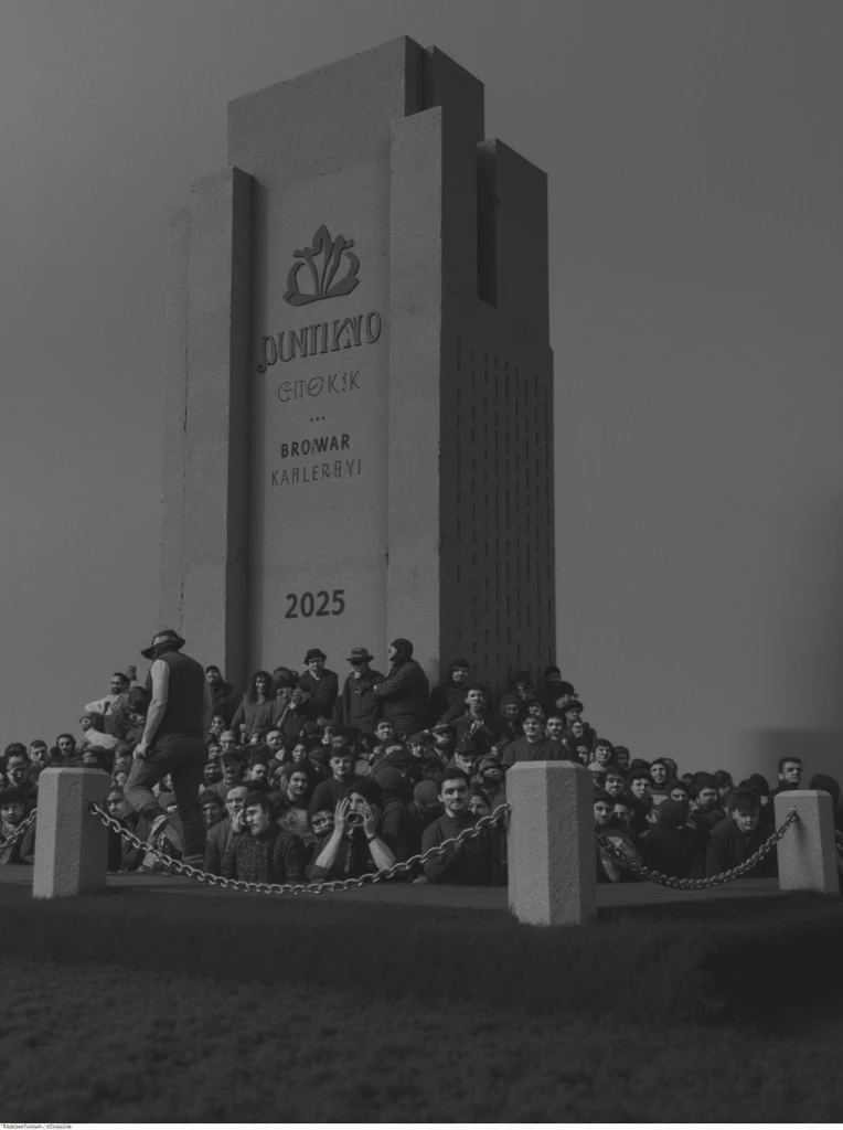 Roswell designed nuclear power plant, crowds of people fighting over trash