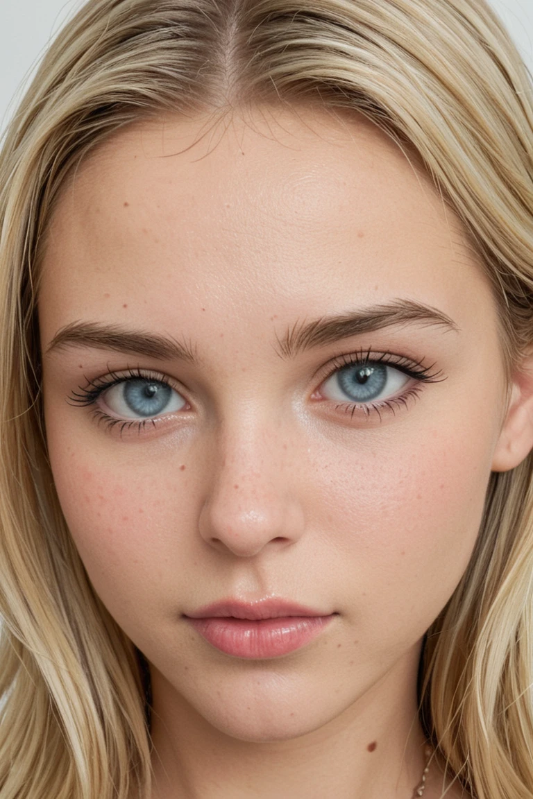 nat, 1girl, pink headband, green eyes, blonde hair, long hair, lips, bang, blush, nude, 18 years old