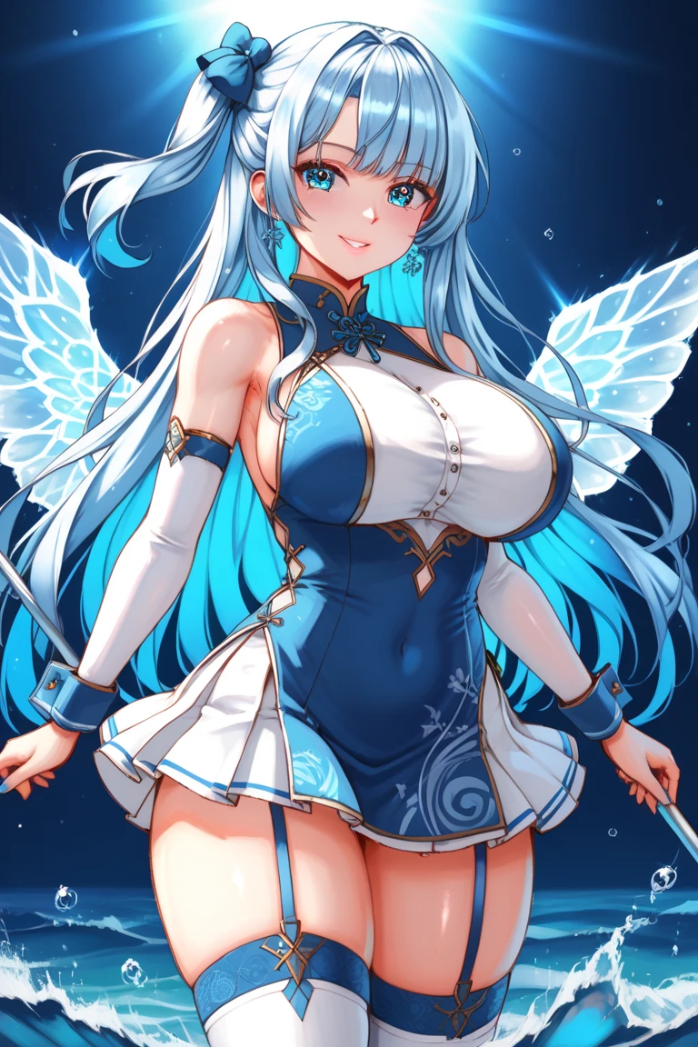 (sunaookami shiroko:1.2), {{{{masterpiece, extremely detailed, intricate details, soft focus, 8K, highres, depth of field, absurdres, high quality facial shadowing, dynamic shadowing, extreme shaders, cinematic lighting, perfect lighting, soft lighting, hazy lighting, blurry foreground, lens flare}}}}, best quality, asian qualities, {front view}, (solo:1.2), (beautiful young girl:1.3), high school girl, {{{extremely detailed girl, perfect anatomy, perfect body}}}, (detailed neon angel halo:1.4), bright blue double halo, (beautiful-detailed hair:1.3), dark silver hair, luscious curly hair, (hair splayed out:1.2), beautiful-detailed facial structure, detailed beautiful face:1.3, sexy face, cute face, slender facial structure, (detailed face:1.33), (beautiful-detailed eyes:0.7), big eyes, (detailed eyes:1.2), glowing bright blue eyes, cat eyes, (detailed cat ears:1.3), neon silver blue cat ears, (detailed wings:1.4), small white angel wings, (detailed boobs:1.3), small size boobs, (detailed facial expression:1.1), shy, slightly open mouth, detailed red blush, shy hand gesture, (detailed hair ornament:1.3), (white flower side hair ornament:1.3), (winter school uniform:1.3), beautiful-detailed pure white off-shoulder fluffy school jacket, beautiful-detailed white blouse, beautiful-detailed white winter micro-skirt dress, winter night, (enhanced background:1.4), snow falling at midnight with clear skies overhead, snow on sidewalks with Christmas lights on tree's surrounded the viewer, (cowboy shot:1.1), hazy photo, (warm photo:1.3)