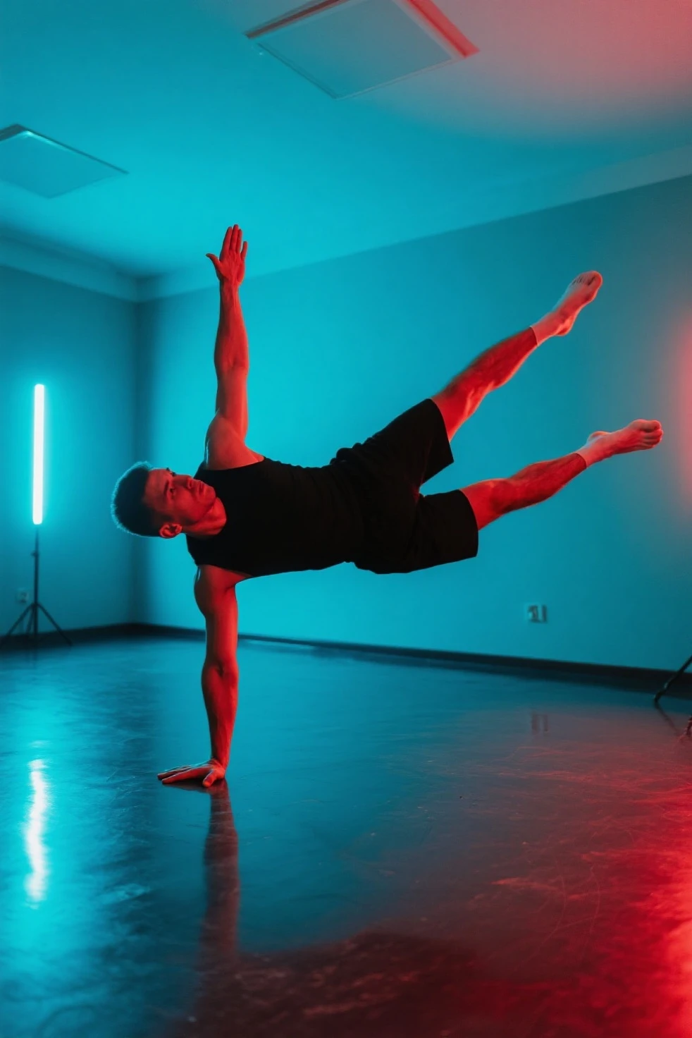 araffe doing a handstand on a white background with a red hat, playful pose of a dancer, dynamic dancing pose, breakdancing, acrobatic pose, dynamic moving pose, portrait of combat dancer, perfect dynamic pose, dramatic action pose, very artistic pose, in an action pose, handsome hip hop young black man, contemporary dance poses