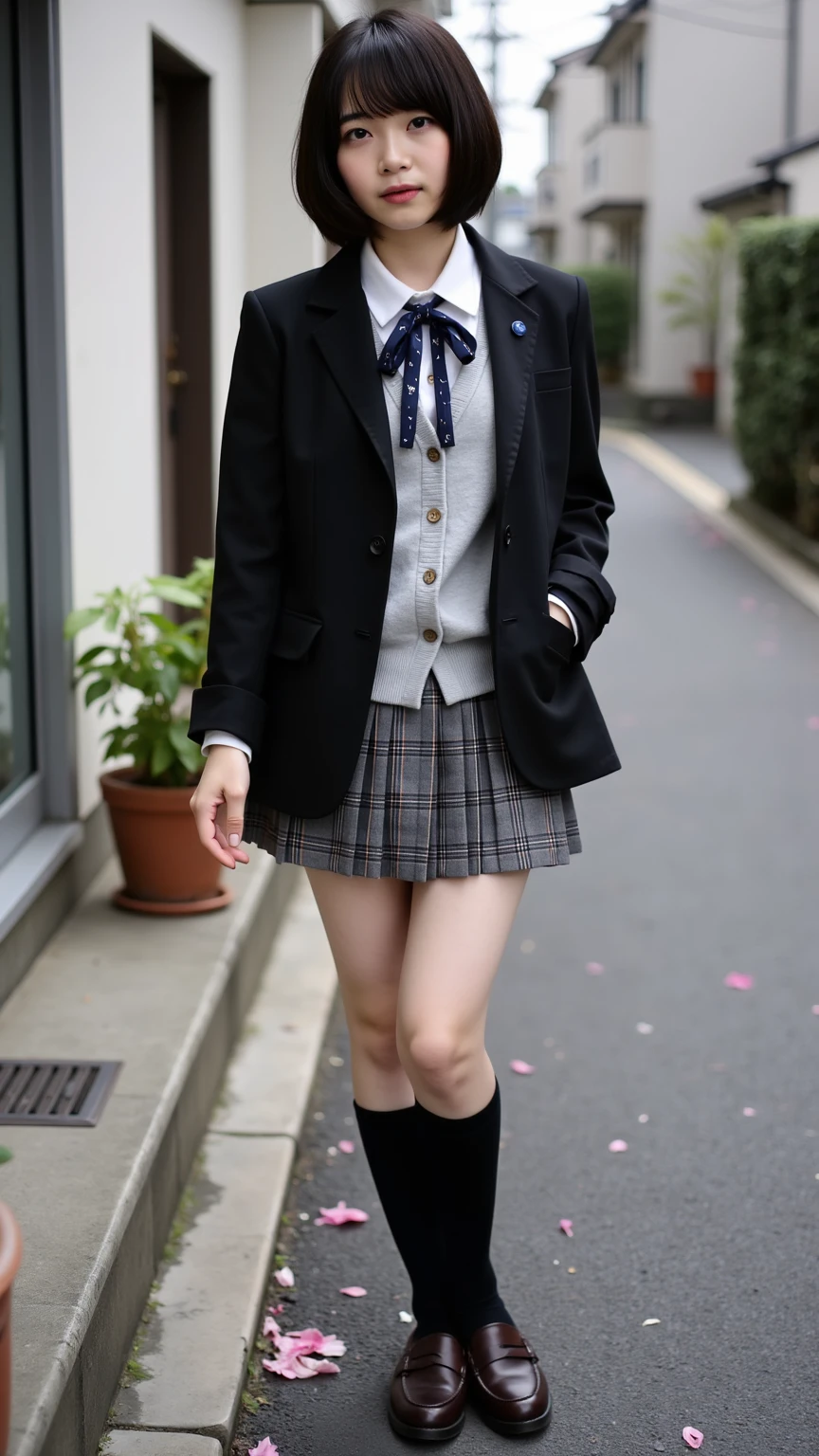Japan high school girl wearing long boots
