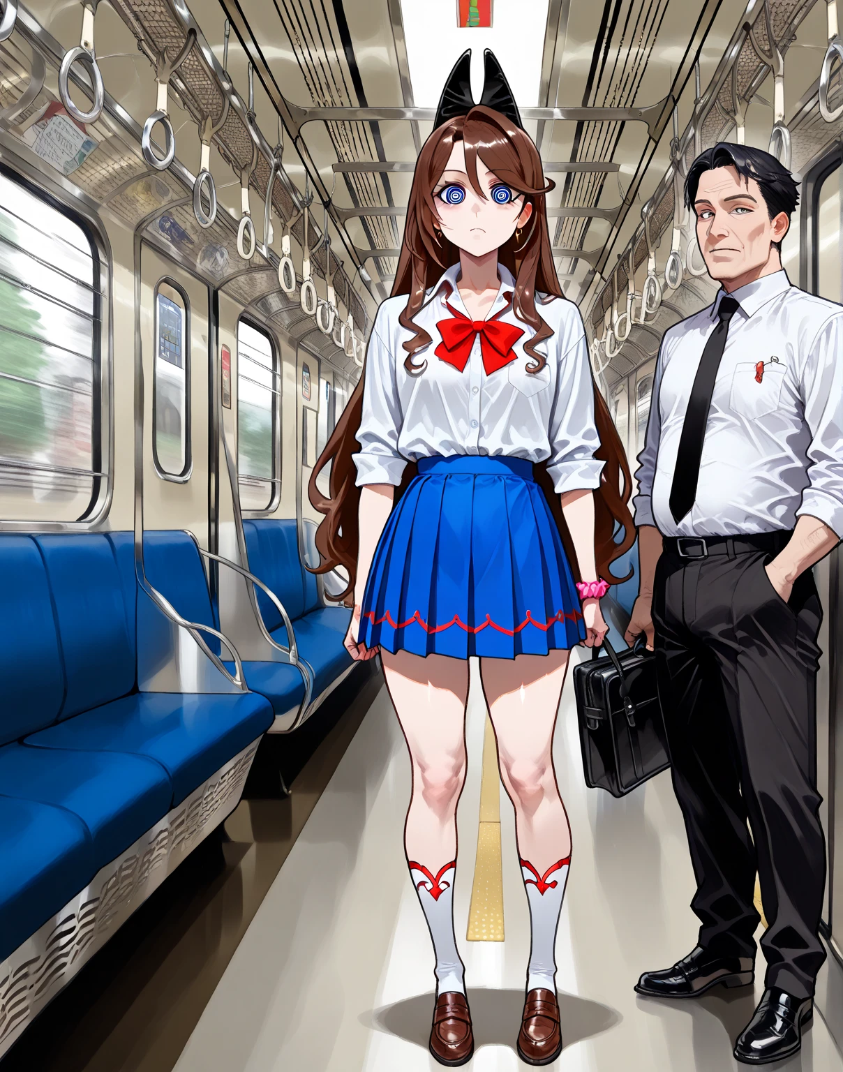 (SFW), ((photorealistic)), (masterpiece), (best quality:1.3), absurdness, [:intricate details1.3], SFW, realistic, masterpiece, (VERY crowded subway train interior detailed scenario, VERY crowded subway train interior detailed background), standing insanely hot (young small girl1) using sexy ((skirt)), ((behind skirt lifted)), ((3/4 white stockings)), ((big ass)), ((thick thighs)), (fear expression), (blushed face), (perfect body proportions)), old small man ass groping young small girl 1 from behind, (((old small man pressing his chest on young woman 1 back))) and (((holding her waist behind her)))