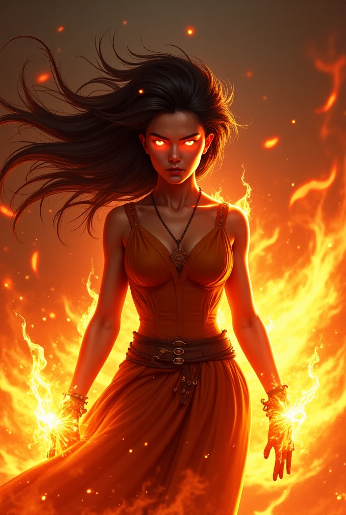 ((master part)), ((do peito para cima)), ((((She is sexy and sensual)))), (((her hair is made out of fire))) e fazer um grande e belo mosaico no ar)), Uma bela deusa do fogo com olhos de diamante ?????, She's wearing little pieces of red clothing like fire, Her cleavage is large and almost shows her breasts, (She is confident and determined, it's irresistible, she's passionate), She is inside an erupting volcano, She is looking at you, Ela traz felicidade em seu olhar, She has a big smile for you, ((Arte de Greg Rutkowski)), master part, melhor qualidade, Clear focus, dynamic pose, Cinematic lighting, Hyper detailed ultra sharp, (((((ornado))))), ((((intrincado)))), ultrarrealista |, Dynamic, liso, foco nítido, illustration, 8k, Cinematic light