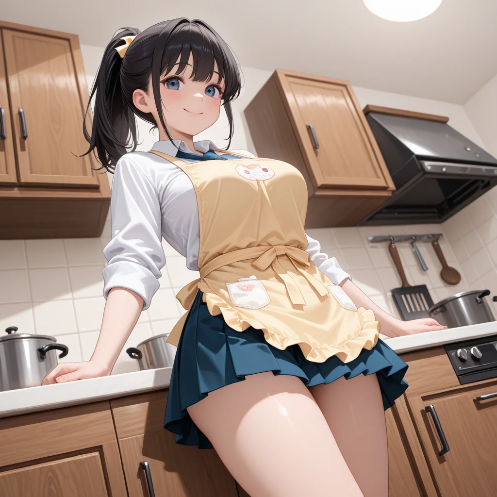 a women, blush, clerk, areola, straddling to hit her normal panty on the counter edge, open legs, raise leg, open mouth, masturbation, ecstasy face, grind crotch forth, at the cafe,