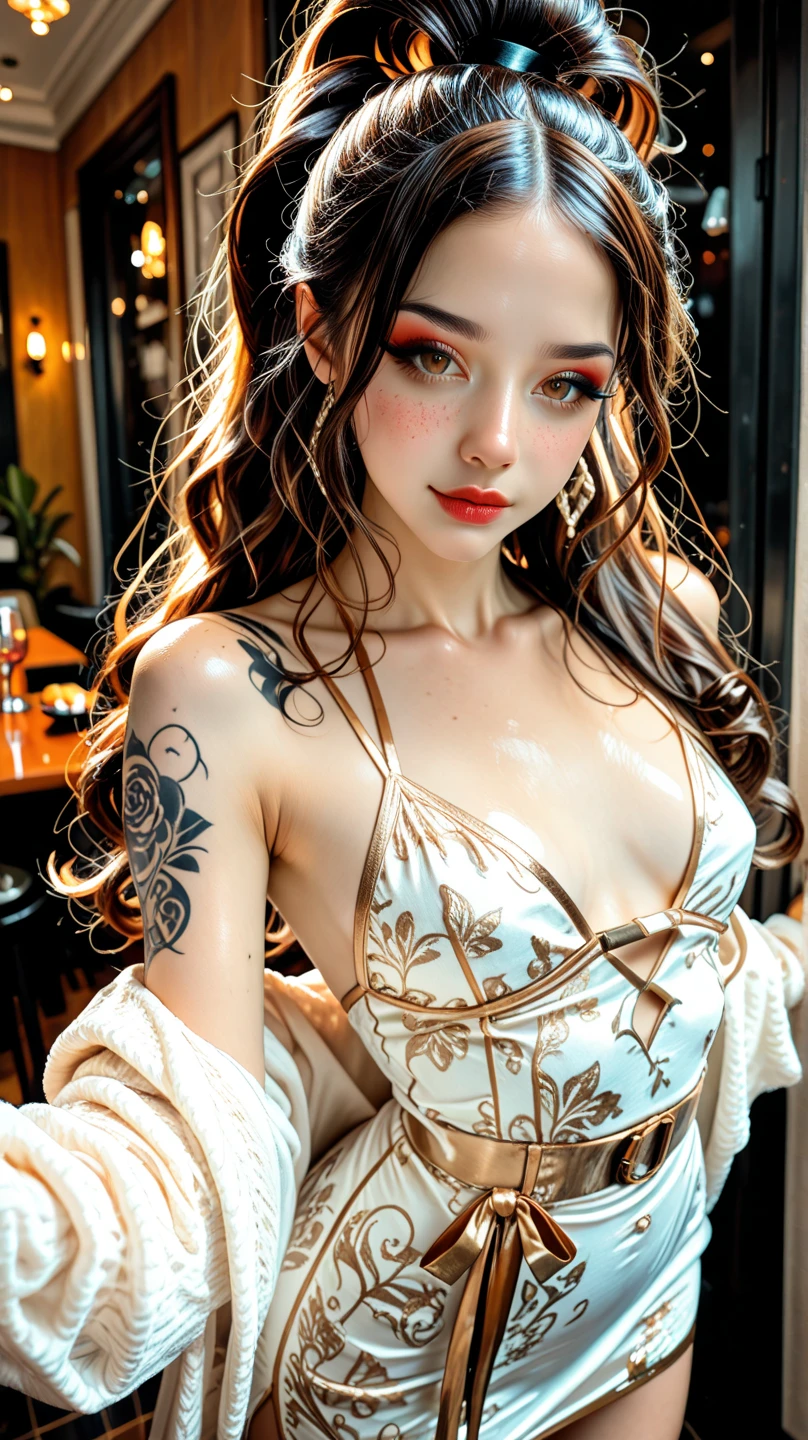Hyperrealistic, 8k, Top quality, very sharp photo, photoreallistic, fille sexy, (((1 naked woman:1.8))), (Solo:1.6), (pure naked:1.8), (slender:1.8), ((9 heads tall:1.6)), ((slim legs, long legs:1.8)), (standing, spread legs:1.8), ((from behind:1.8)), ((pretty buttocks, bare buttocks:1.8)), ((floral ultra micro bikini:1.9)), (large breasts:1.6), (thin waist:1.4),  (thong:1.8), (silky light brown hair:1.8), (straight hair, middle hair, half-updo, bangs:1.6)  , (brown eyes), detailed lip, Japanese girl, large breats, full perfect body,  sandals,  (beautiful landscape, urban stylish open cafe, in Paris:1.6), daytime, (daylight:1.6), (looking at viewers, gentle smile:1.6), 
Cameltoe Pussy View