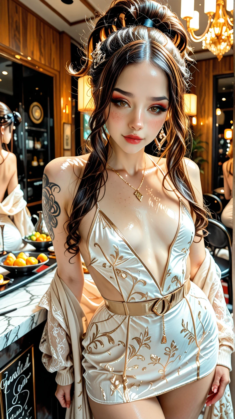Imperial sister,delicate eyes,Detailed details,mature body,tall figure,Leg length,4k,HD,,White translucent lace,Fair and plump figure,pretty face,little cherry mouth,beautiful and delicious(3D royal sister),Gorgeous dress encrusted with gemstones crystal gold diamonds,Camel toes exposed