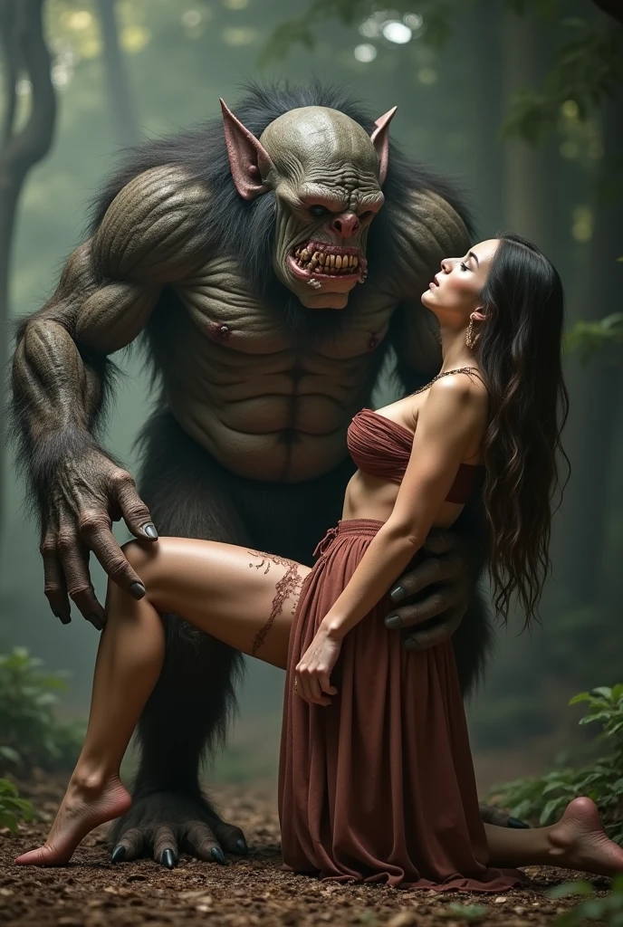 3 naked monsters beast with large penis in the old house rape a sexy girl in small shorts